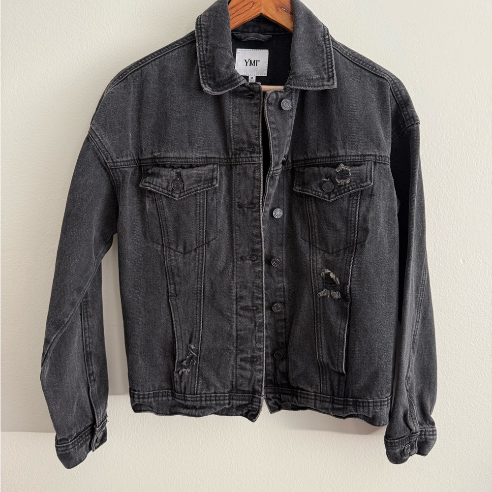 YMI Woman's Black Denim Jacket Size Medium